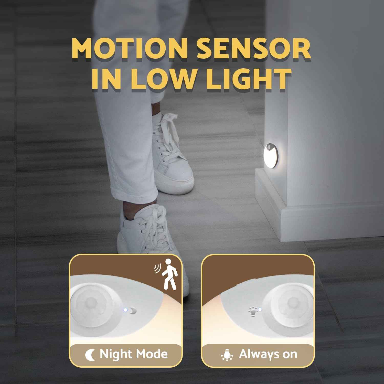 LuminAide Motion Sensor Night Light – Soft Nursery Lighting for Diaper Changes and Feedings