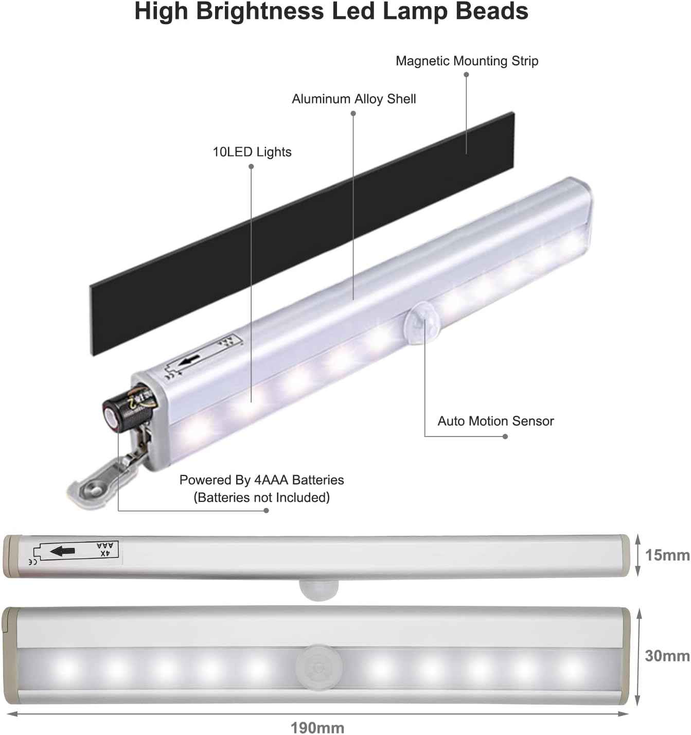 Akoviwa Slim Motion Light Bar – 0.59-Inch Profile LED Night Light for Clean, Uncluttered Interiors