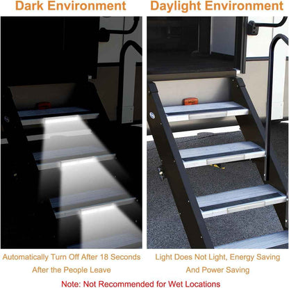 LYCARESUN 3 Pack Warm White Motion LED Step Light Bar, Cozy Ambient Night Lighting for Bedrooms Living Rooms and Hallway Decor