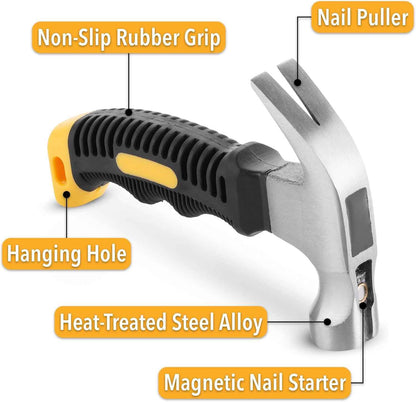 Mr. Pen 8oz Small Magnetic Claw Nail Hammer for Women – Efficient Mini Hammer for Home Office Assembly and Flat-Pack Furniture Builds