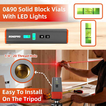 LazerLevel Minimalist Two Tools in One Laser Level for Intentional Spaces and Clutter Free Tool Drawers