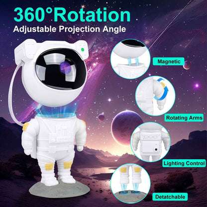 AstraStar Astronaut Galaxy Projector – Modern Space-Themed Bedroom Décor, Nebula LED Accent Light with Twinkling Stars