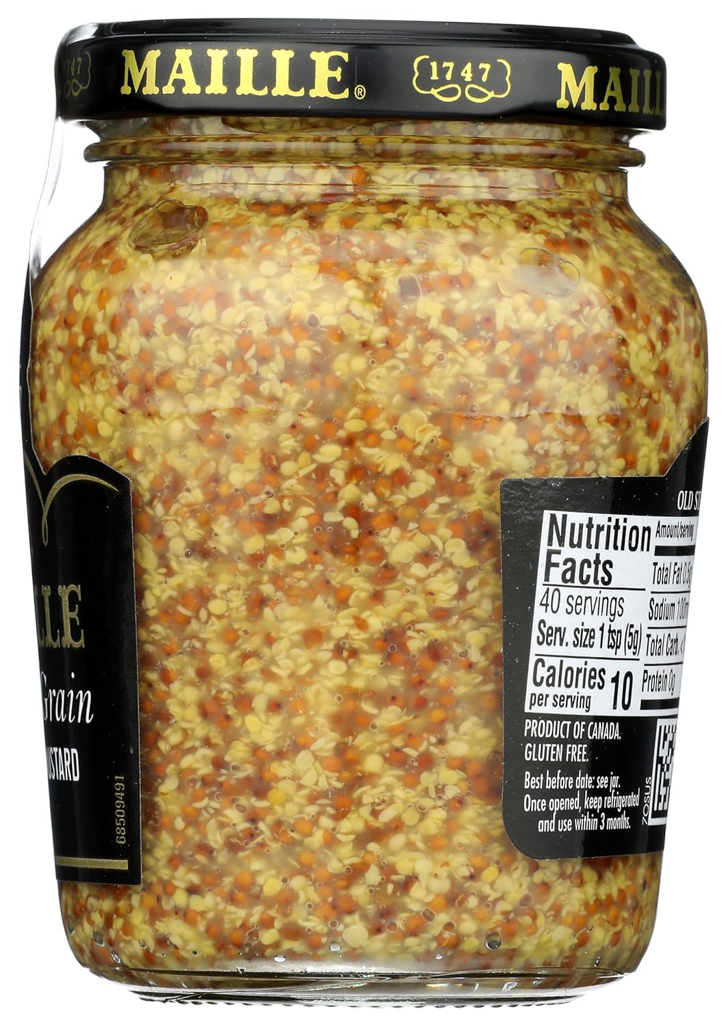 Maille Mustard Old Style – Versatile Backyard BBQ Glaze, 7.3 oz Glass Jar for Grilled Meats and Pretzels