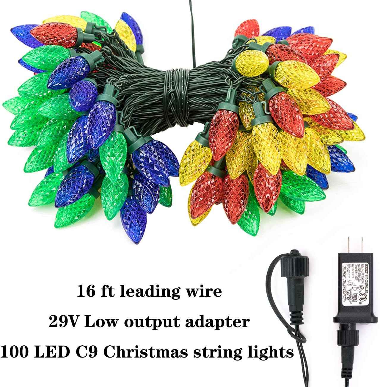 AWQ C9 Pinecone Lights – Uncluttered Warm White Bedroom Aesthetic, Single Strand 100 LED Design
