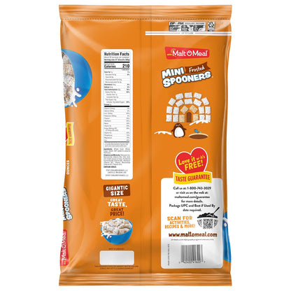 Malt-O-Meal Frosted Mini Spooners Shredded Wheat Cereal, 60 oz Single Bulk Bag – Simple, Resealable Pantry Staple for a Clean Breakfast Counter