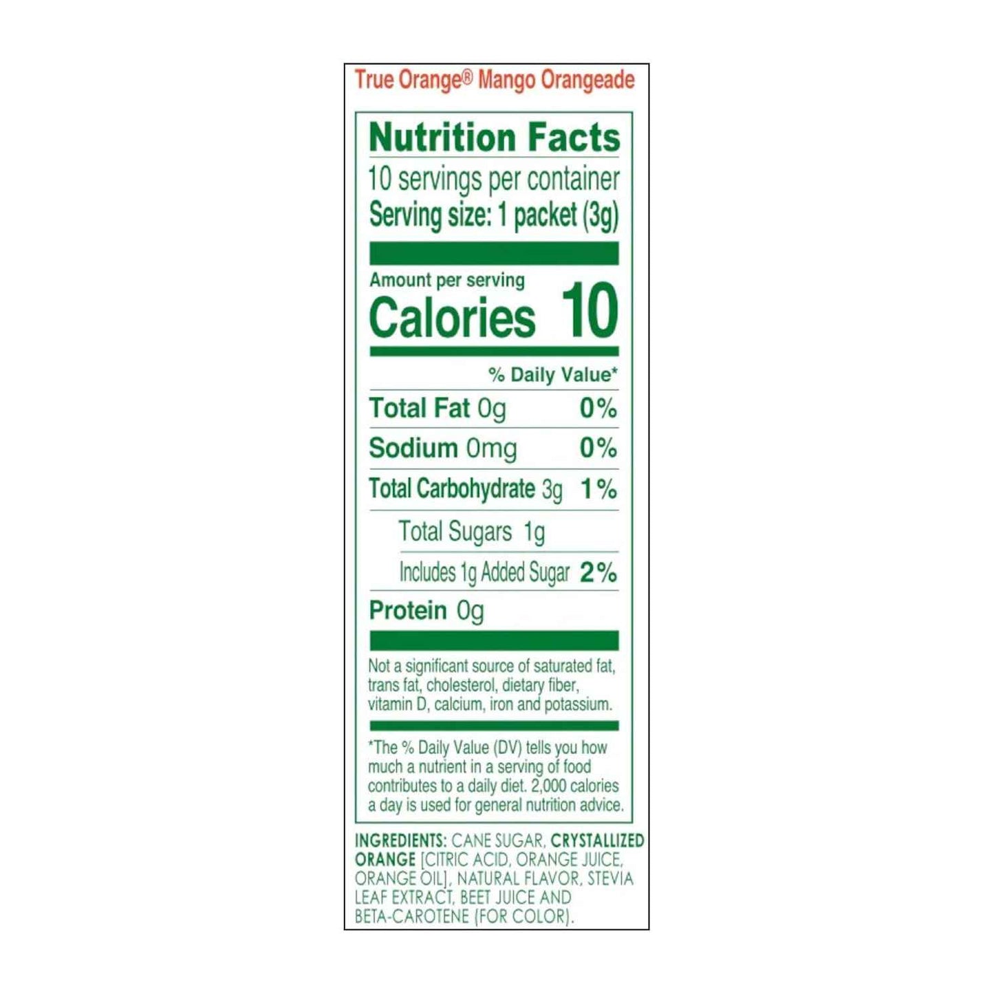 True Citrus Mango Orangeade Stevia Water Flavoring - 10 Calorie Sugar Conscious Beverage for Clean Eating Lifestyles