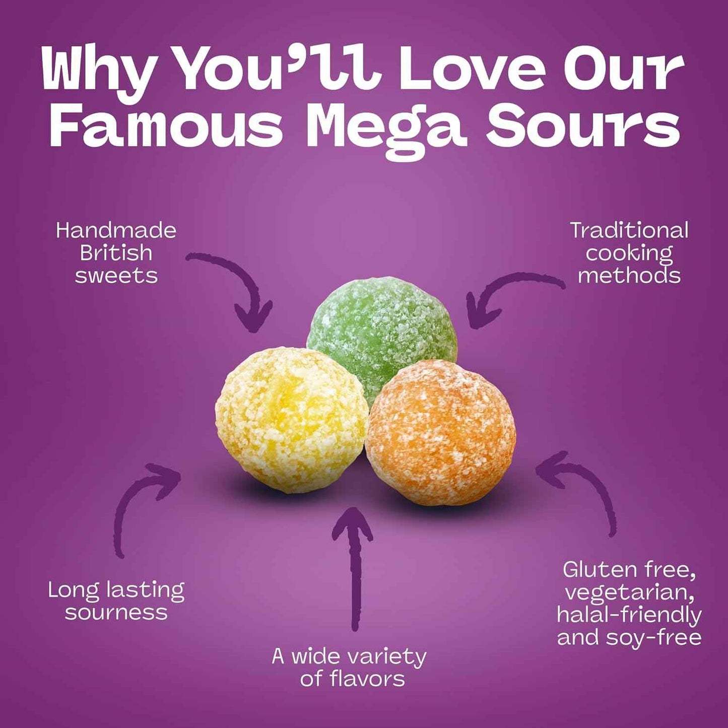 Barnetts Mega Sour Candy Fruits 200g – Fun Housewarming Present and Stocking Filler, Traditional Copper-Pan Sweets