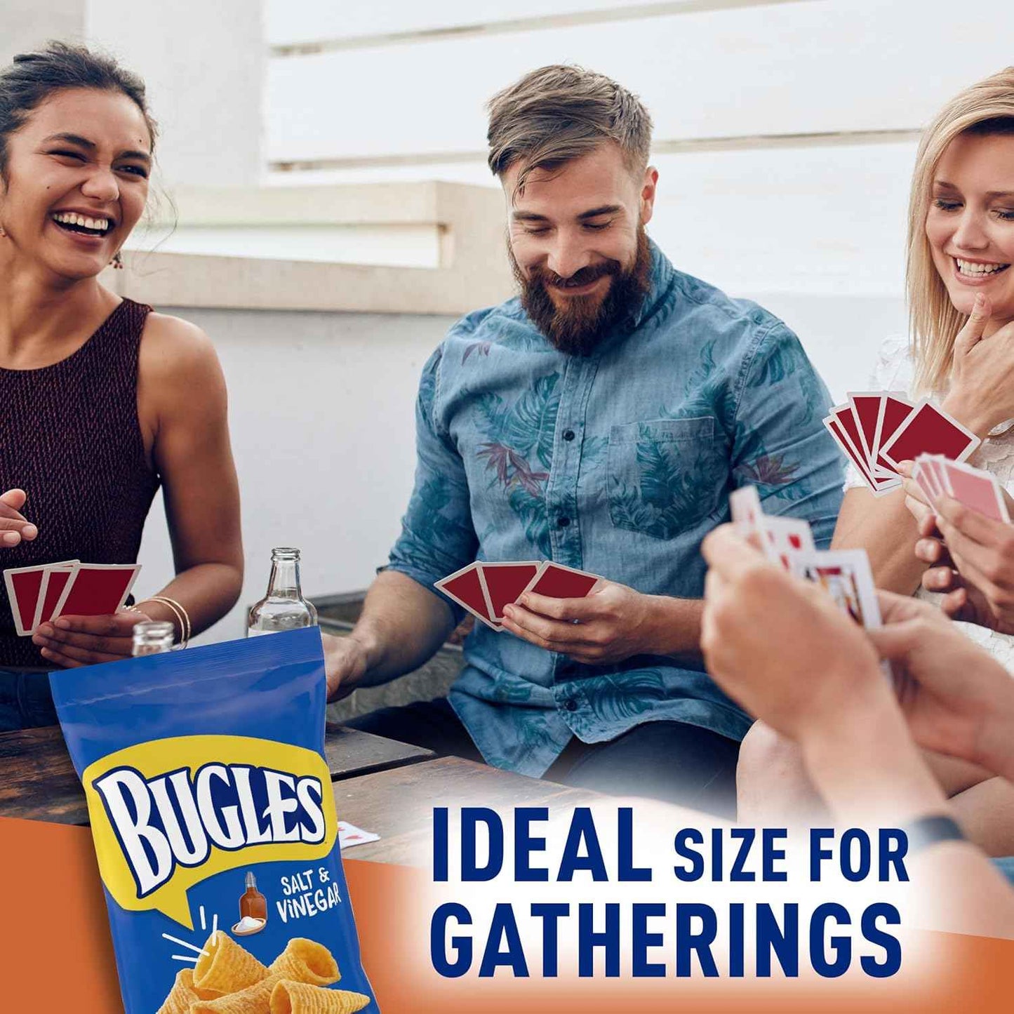 Bugles Salt and Vinegar Corn Cone Snacks 7.5 oz – Playful Care Package Gift for College Students and Teens