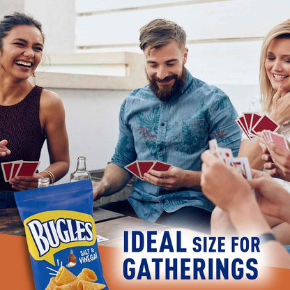 Bugles Salt and Vinegar Corn Cone Snacks 7.5 oz – Playful Care Package Gift for College Students and Teens