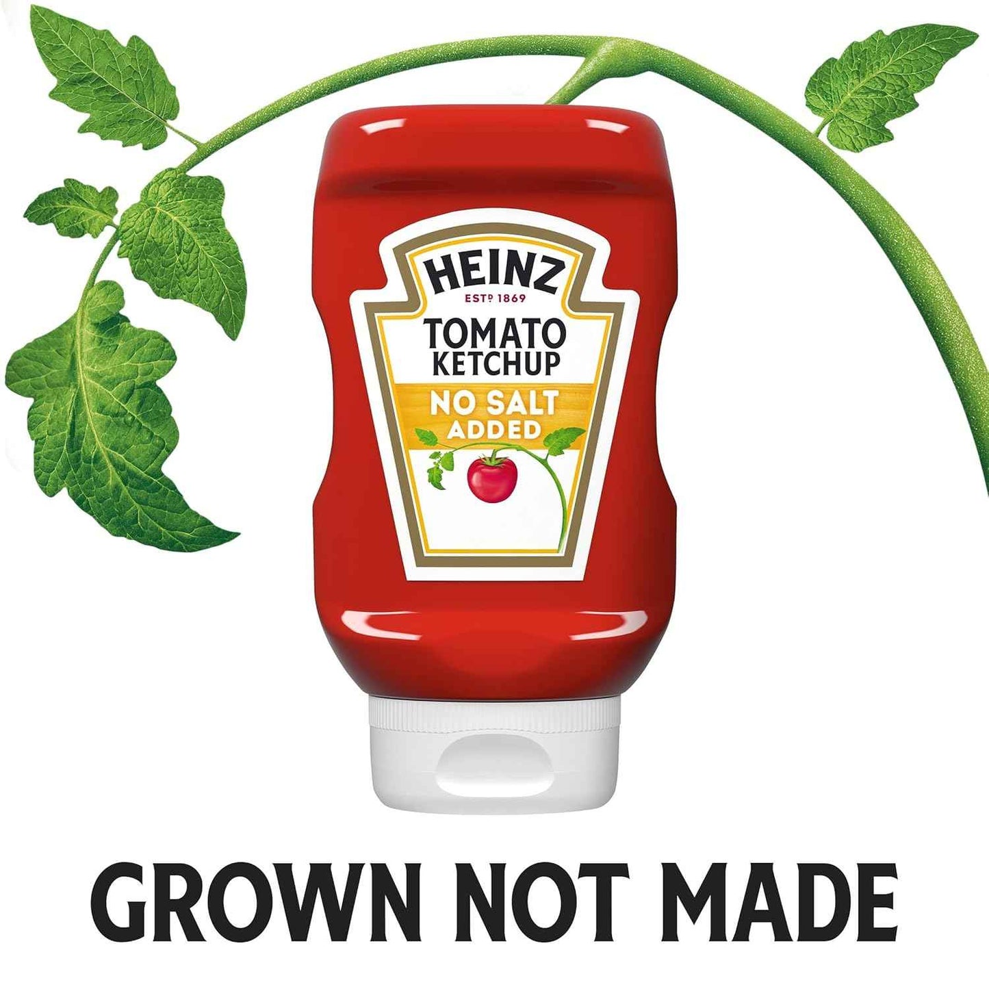 Heinz No Salt Added Ketchup – Family-Friendly Lunchbox Topping for Kid-Approved Meals, 14 oz