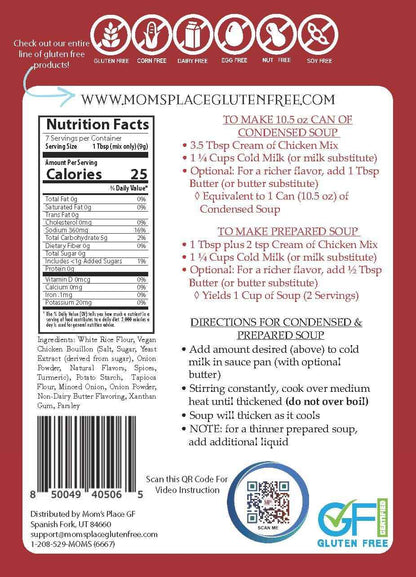 Mom's Place Allergen-Safe Cream of Chicken Soup Mix – Dedicated Nut-Free Facility for Worry-Free Cooking