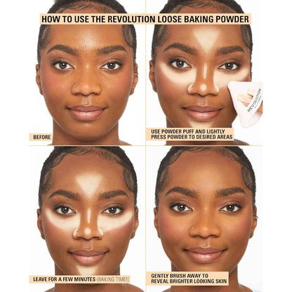 Revolution Loose Baking Powder – One-Jar Vanity Essential, Universal Translucent Setting Powder, 1.12 oz