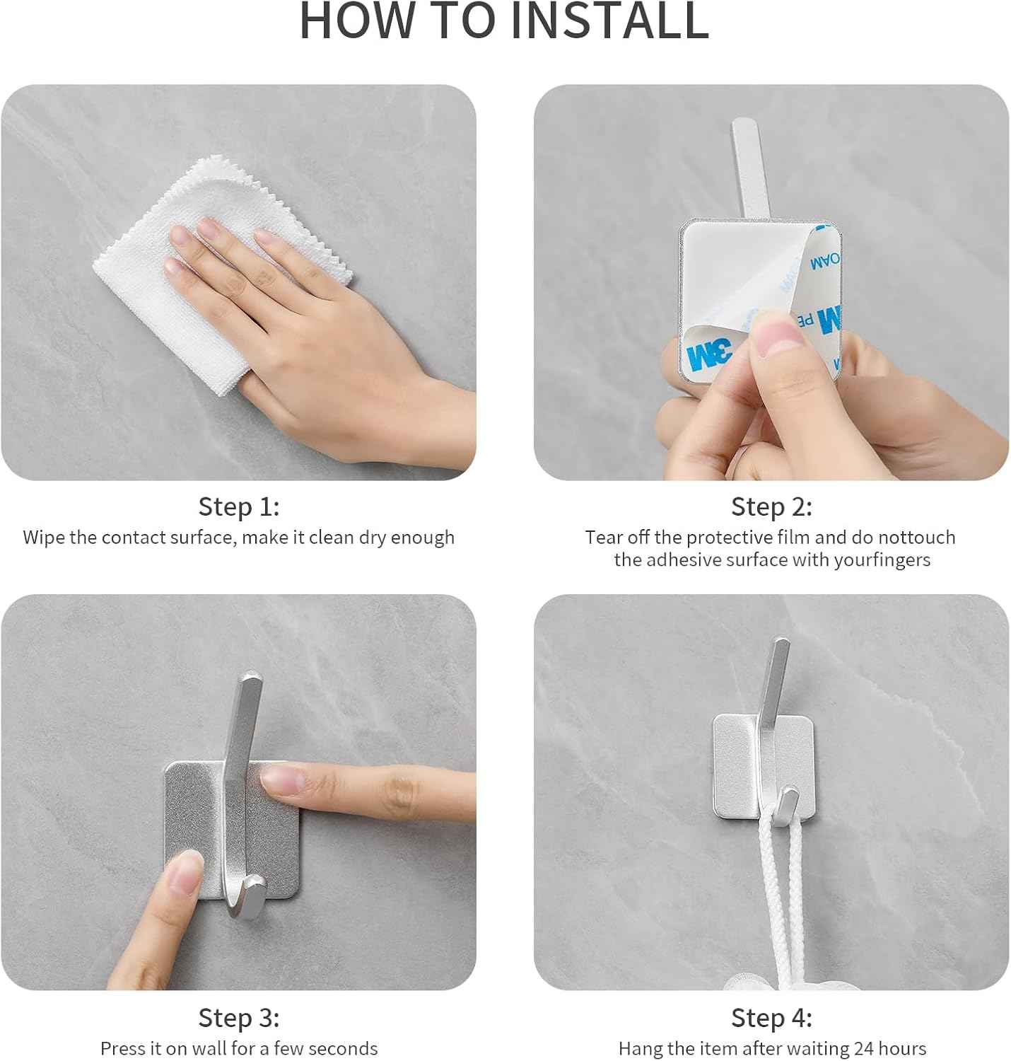 Paoli Heavy Duty Adhesive Hooks – Office Wall Hooks for Headset, Keys, and Lanyard Storage