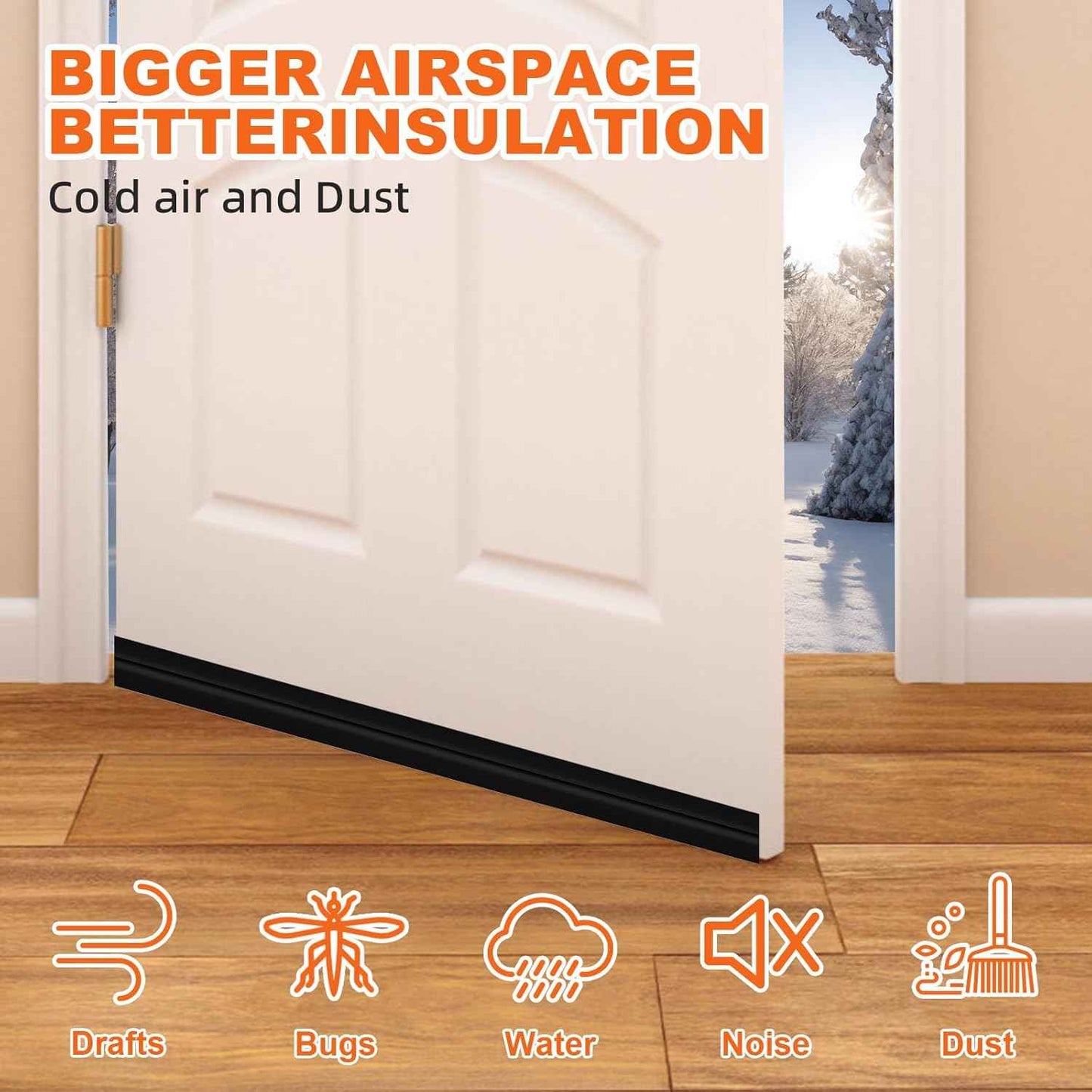 VibraGate Door Draft Stopper – Garage Entry Weather Barrier, All-Season Wind and Rain Blocker