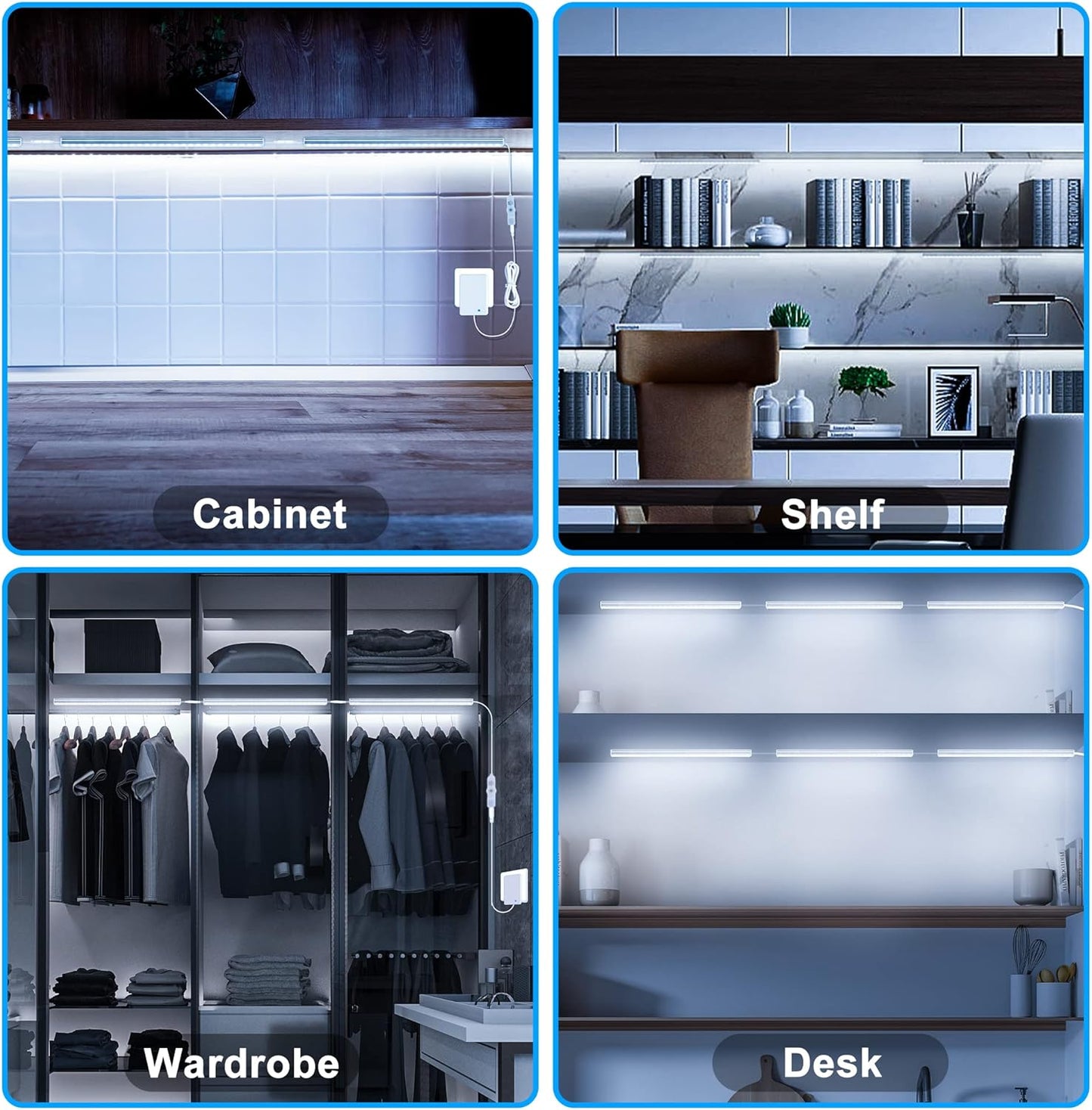 Maylit Under Cabinet LED Lights Plug in – Cool Running 24V DC Low Voltage Lighting for Stairway Safety and Hallway Nighttime Visibility