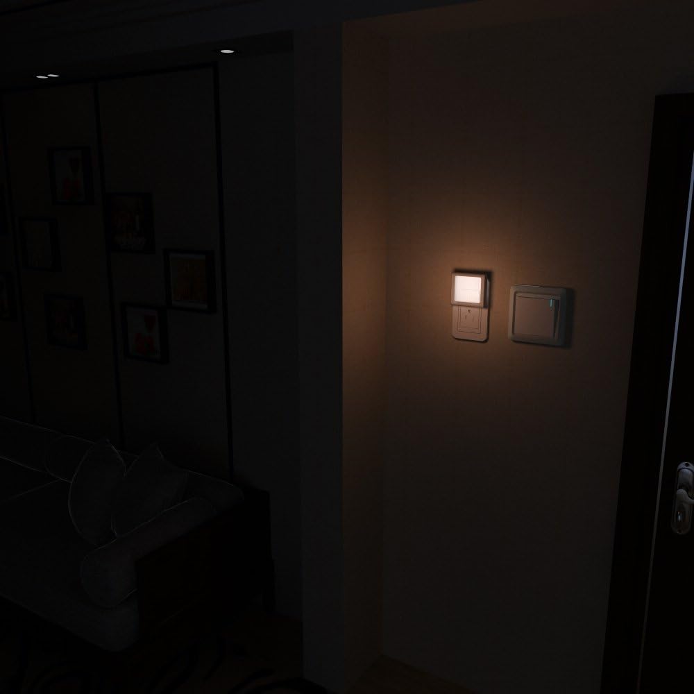 MAZ-TEK Minimalist Plug-In LED Night Light – Stepless Dimming and Auto Sensor for Clean Modern Interiors