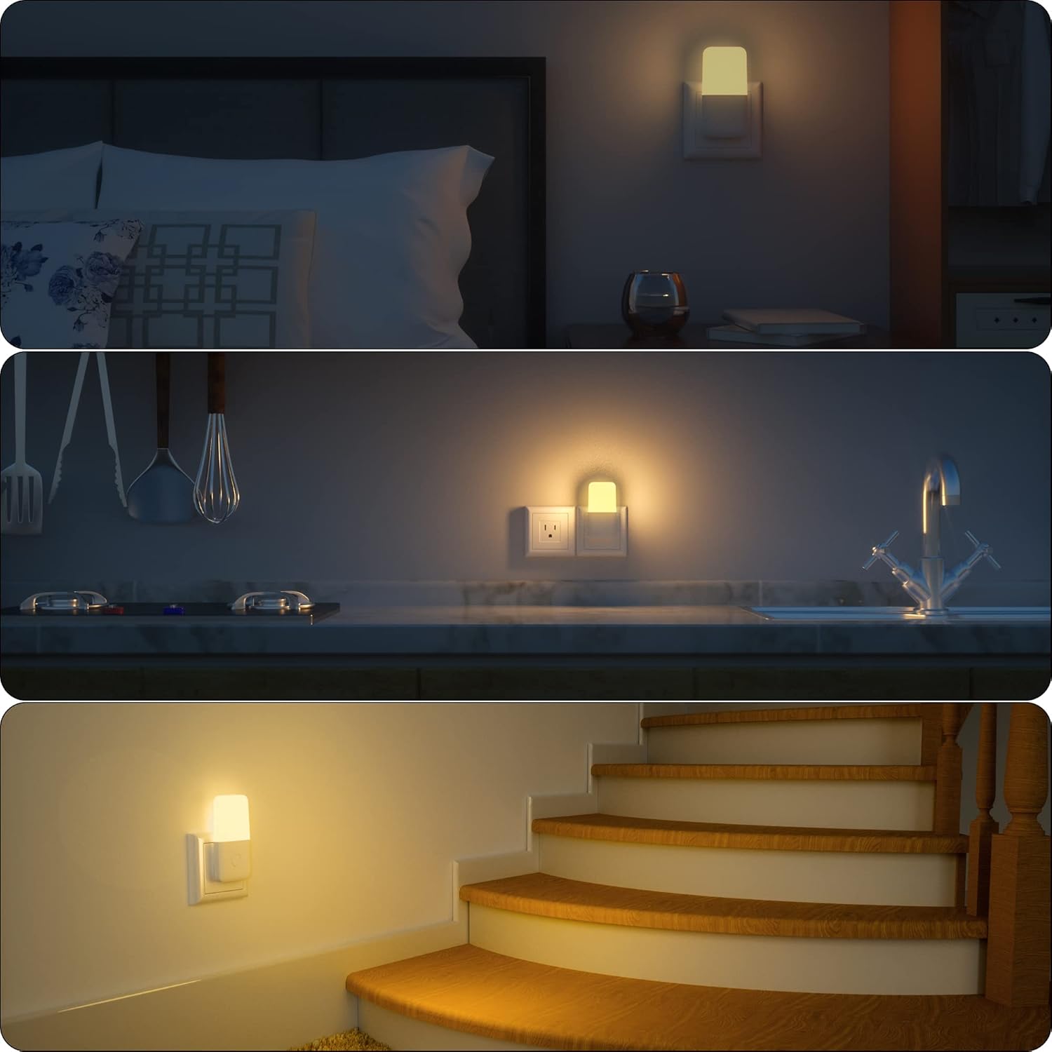 MAZ-TEK Plug in Night Light, Simple Clean Design Nightlight for Uncluttered Hallways
