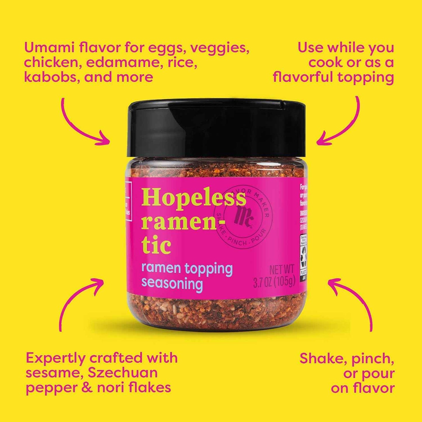 McCormick Ramen Topping Seasoning – One-Bottle Pantry Essential for Simple Asian Meals, 3.7 oz