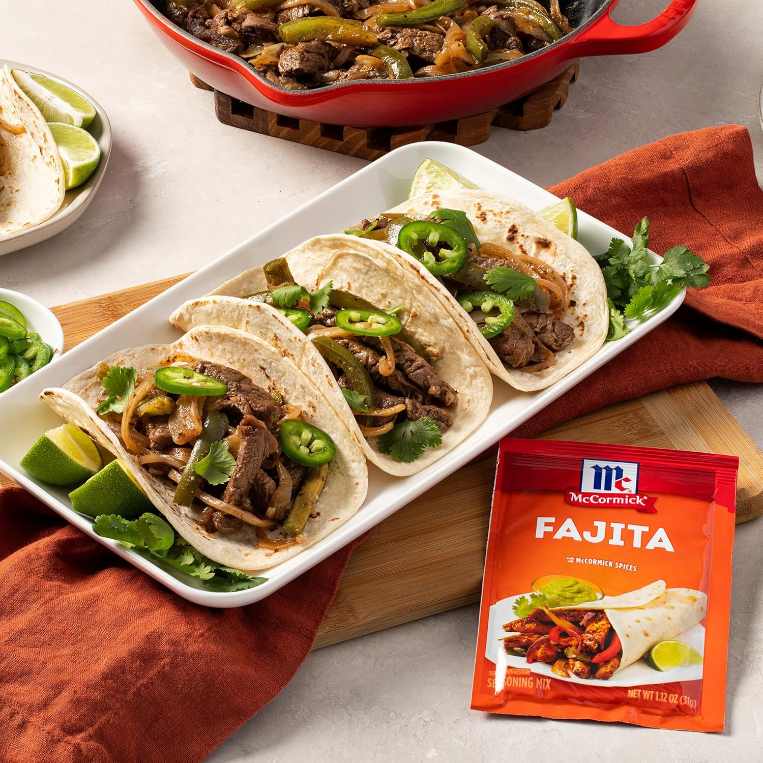 McCormick Fajita Seasoning Mix – Kid Friendly Mild Flavor for Family Fajita Night in the Kitchen