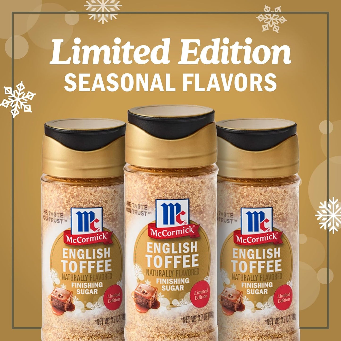 McCormick Finishing Sugar – Cozy Holiday Countertop Decor for the Coffee Bar, Compact Seasonal Shaker Bottle