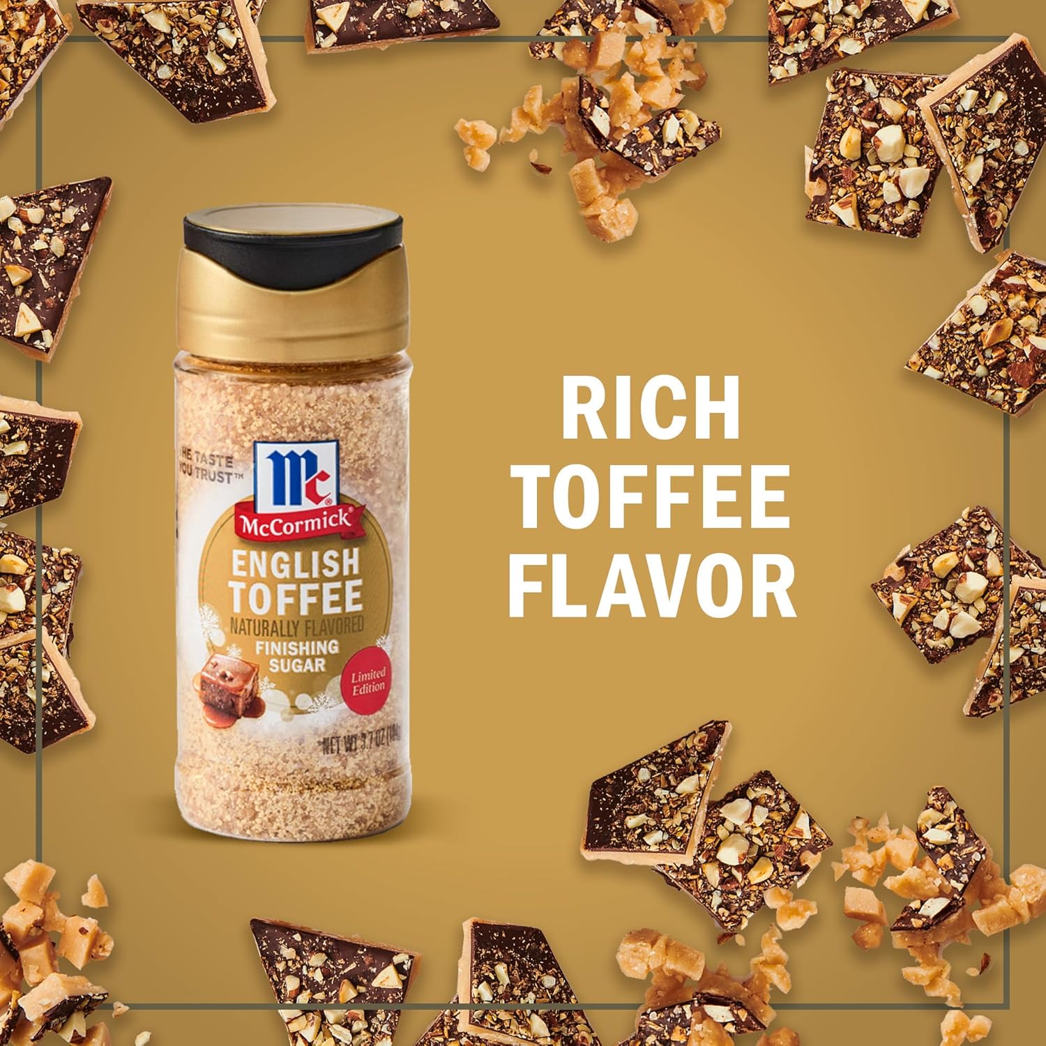 McCormick Finishing Sugar – Cozy Holiday Countertop Decor for the Coffee Bar, Compact Seasonal Shaker Bottle