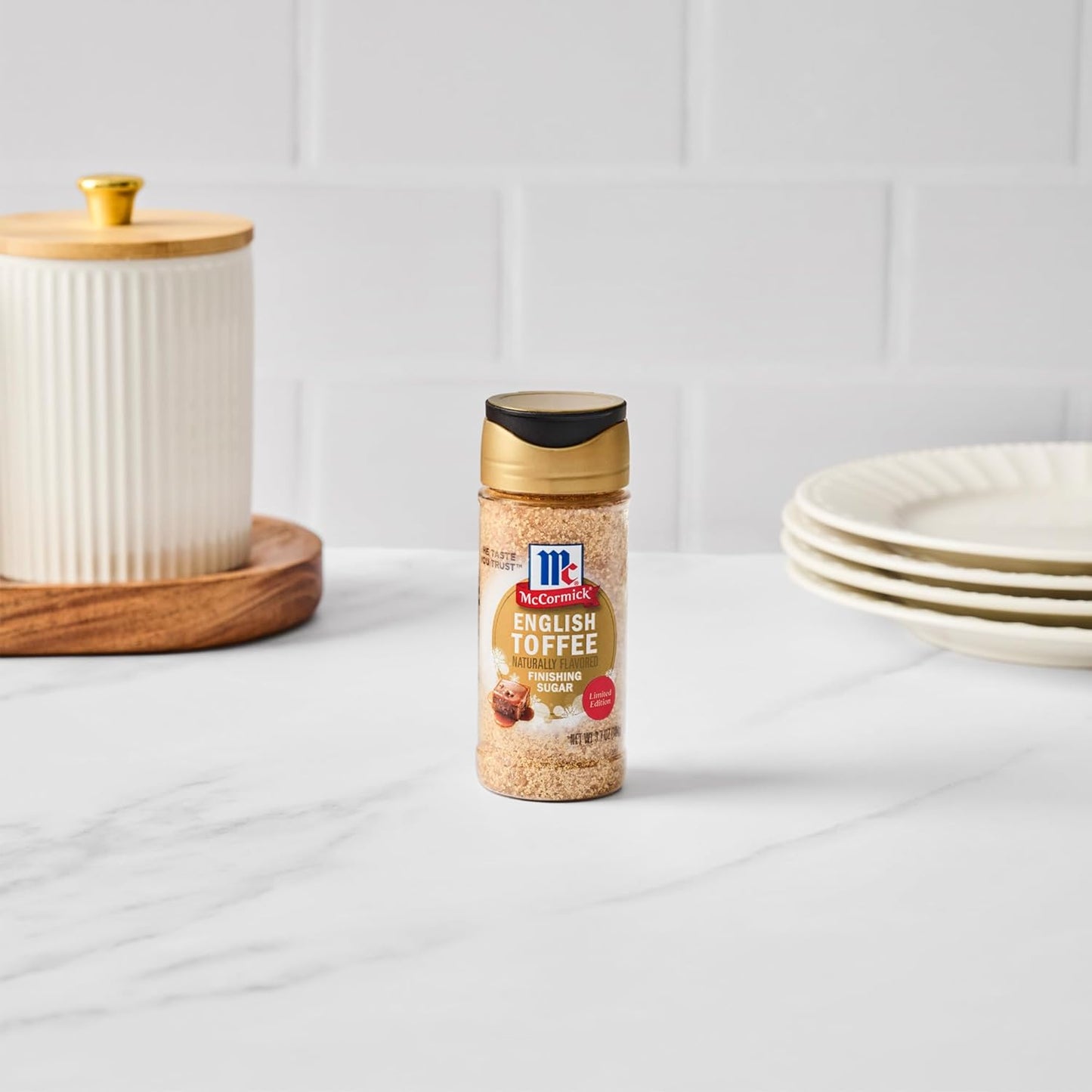 McCormick Finishing Sugar – Cozy Holiday Countertop Decor for the Coffee Bar, Compact Seasonal Shaker Bottle