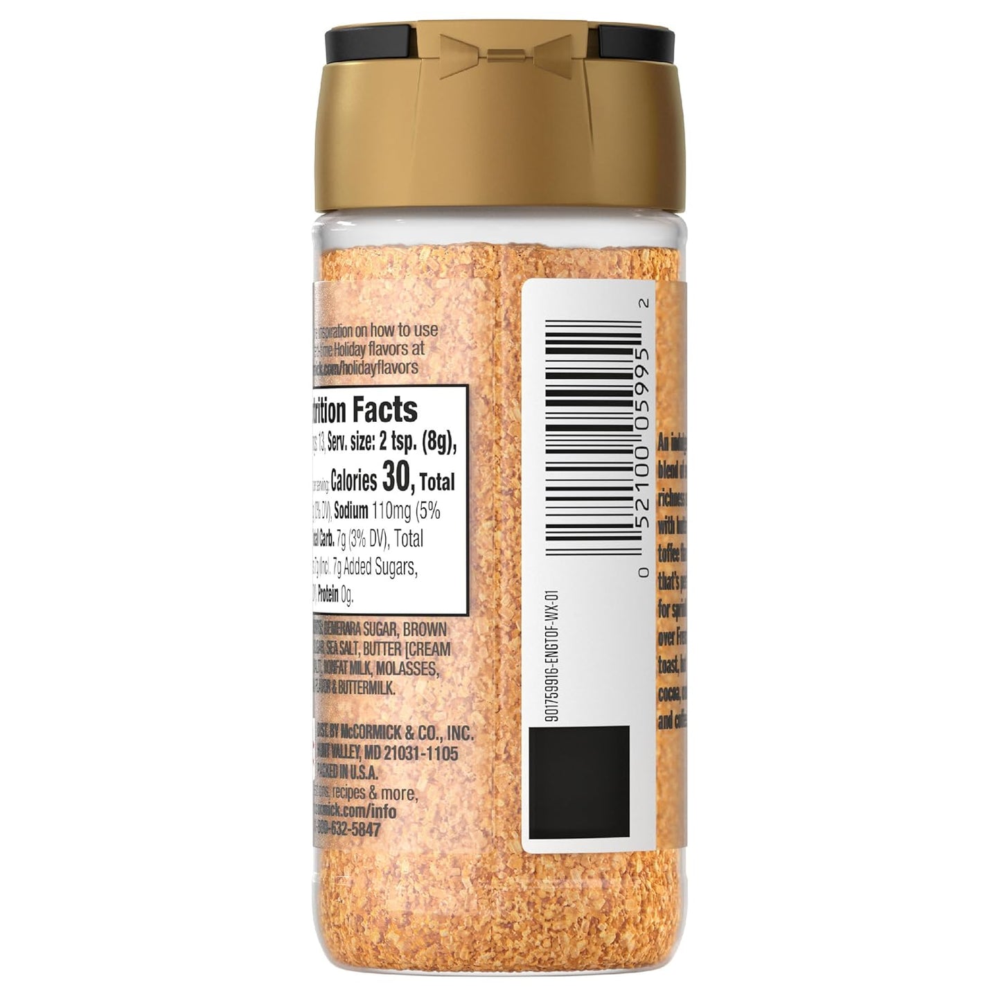 McCormick Finishing Sugar – Cozy Holiday Countertop Decor for the Coffee Bar, Compact Seasonal Shaker Bottle