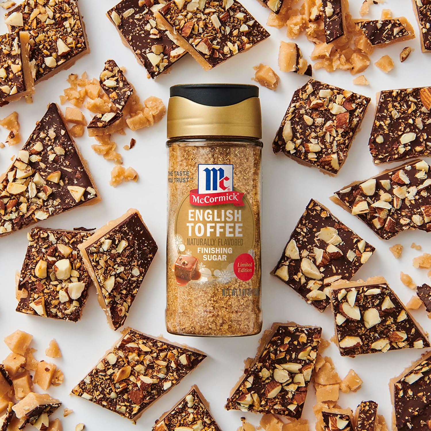 McCormick Finishing Sugar – Cozy Holiday Countertop Decor for the Coffee Bar, Compact Seasonal Shaker Bottle
