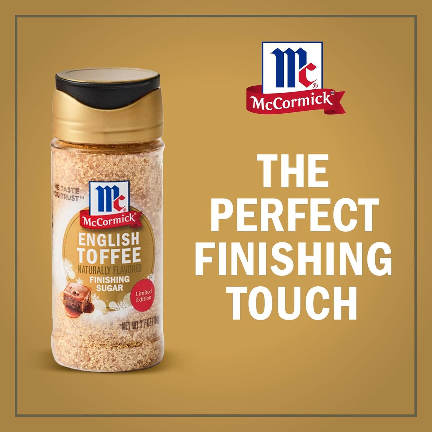 McCormick Finishing Sugar – Cozy Holiday Countertop Decor for the Coffee Bar, Compact Seasonal Shaker Bottle