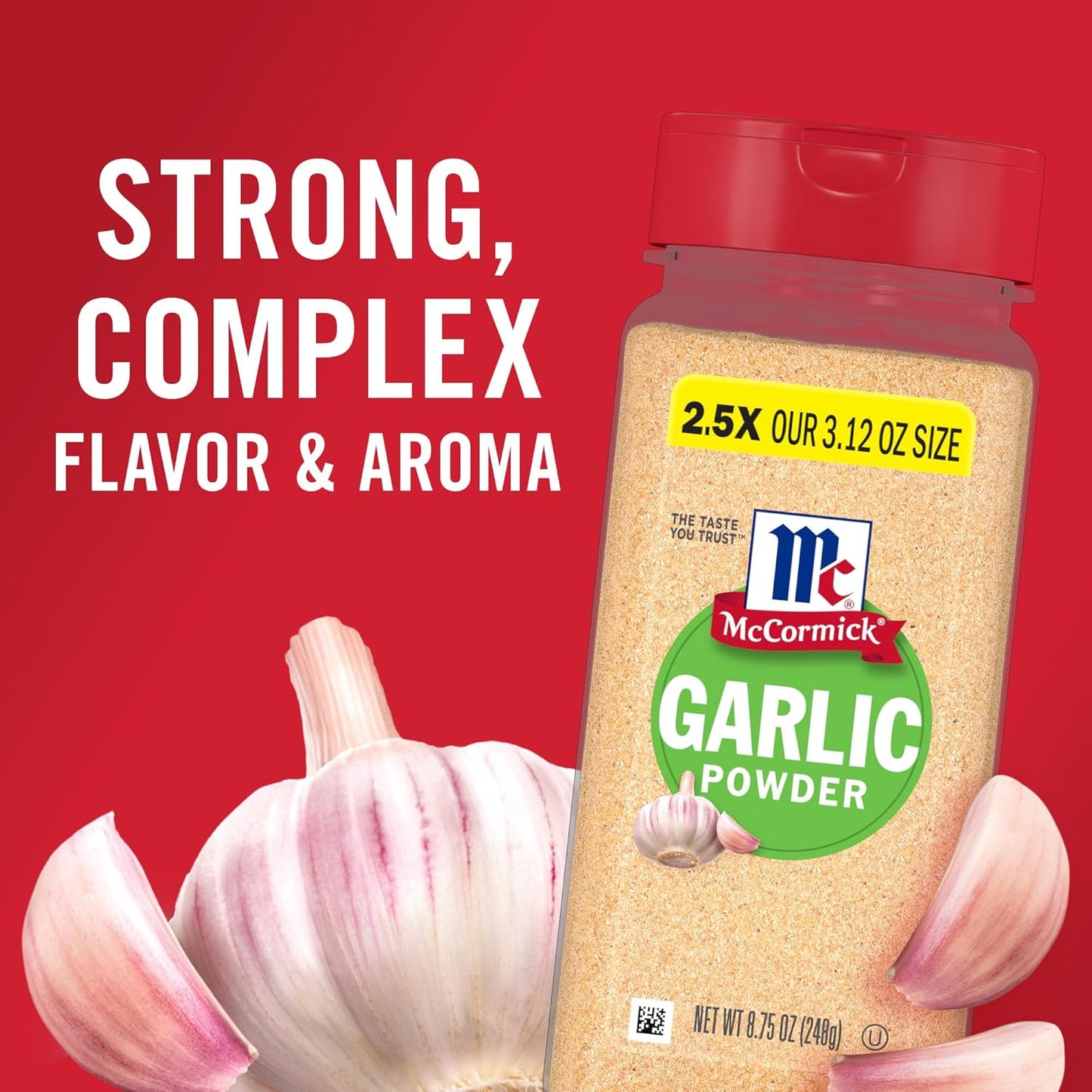 McCormick Garlic Powder – Quick-Dispense Shaker for Busy Meal Prep Routines, 8.75 oz