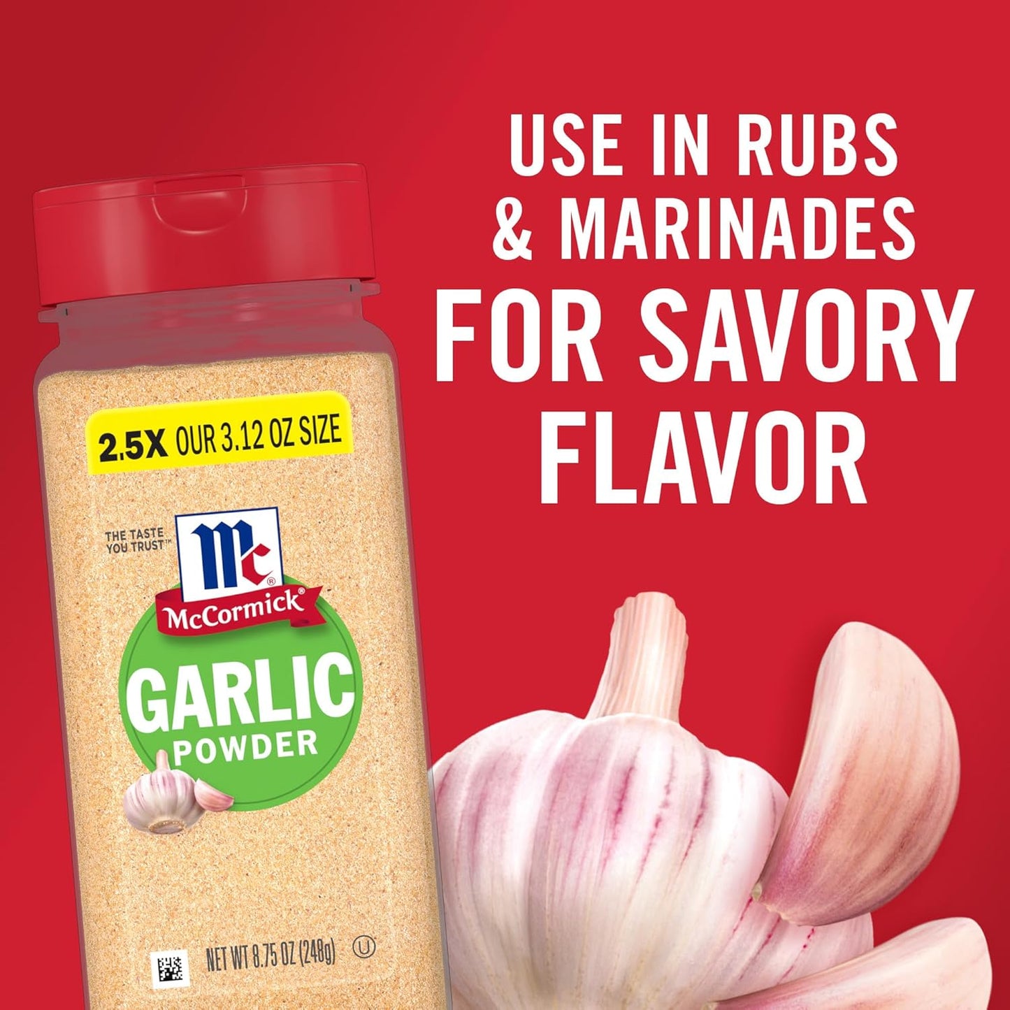 McCormick Garlic Powder – Quick-Dispense Shaker for Busy Meal Prep Routines, 8.75 oz