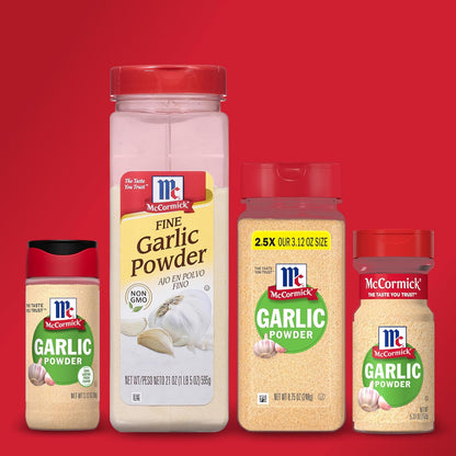 McCormick Garlic Powder – Quick-Dispense Shaker for Busy Meal Prep Routines, 8.75 oz