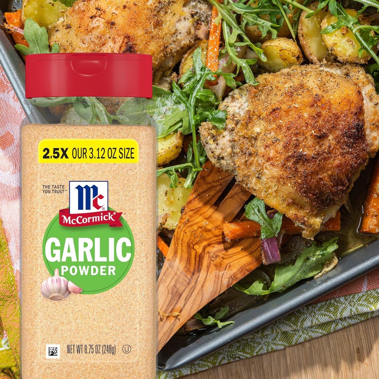 McCormick Garlic Powder – Quick-Dispense Shaker for Busy Meal Prep Routines, 8.75 oz