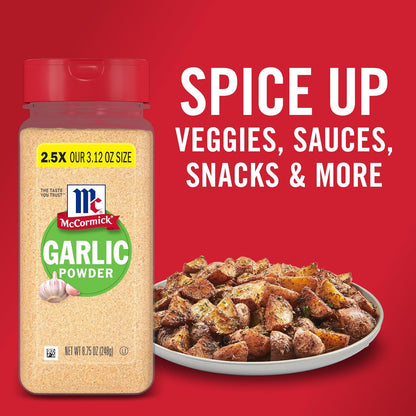 McCormick Garlic Powder – Quick-Dispense Shaker for Busy Meal Prep Routines, 8.75 oz