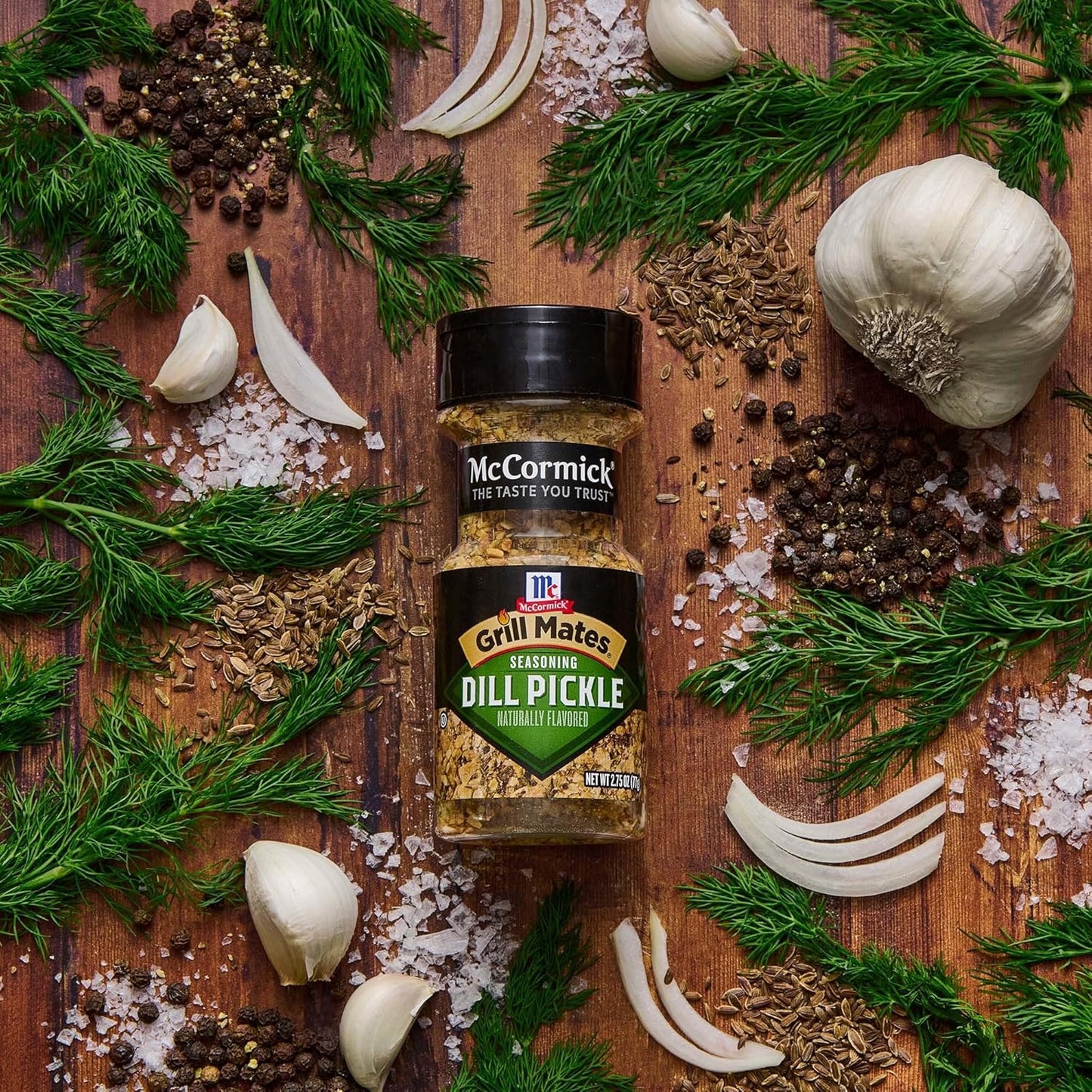 McCormick Grill Mates Dill Pickle Seasoning, 2.75 oz – Thoughtful Birthday Gift for Mom Who Loves Pickle-Flavored Snacks