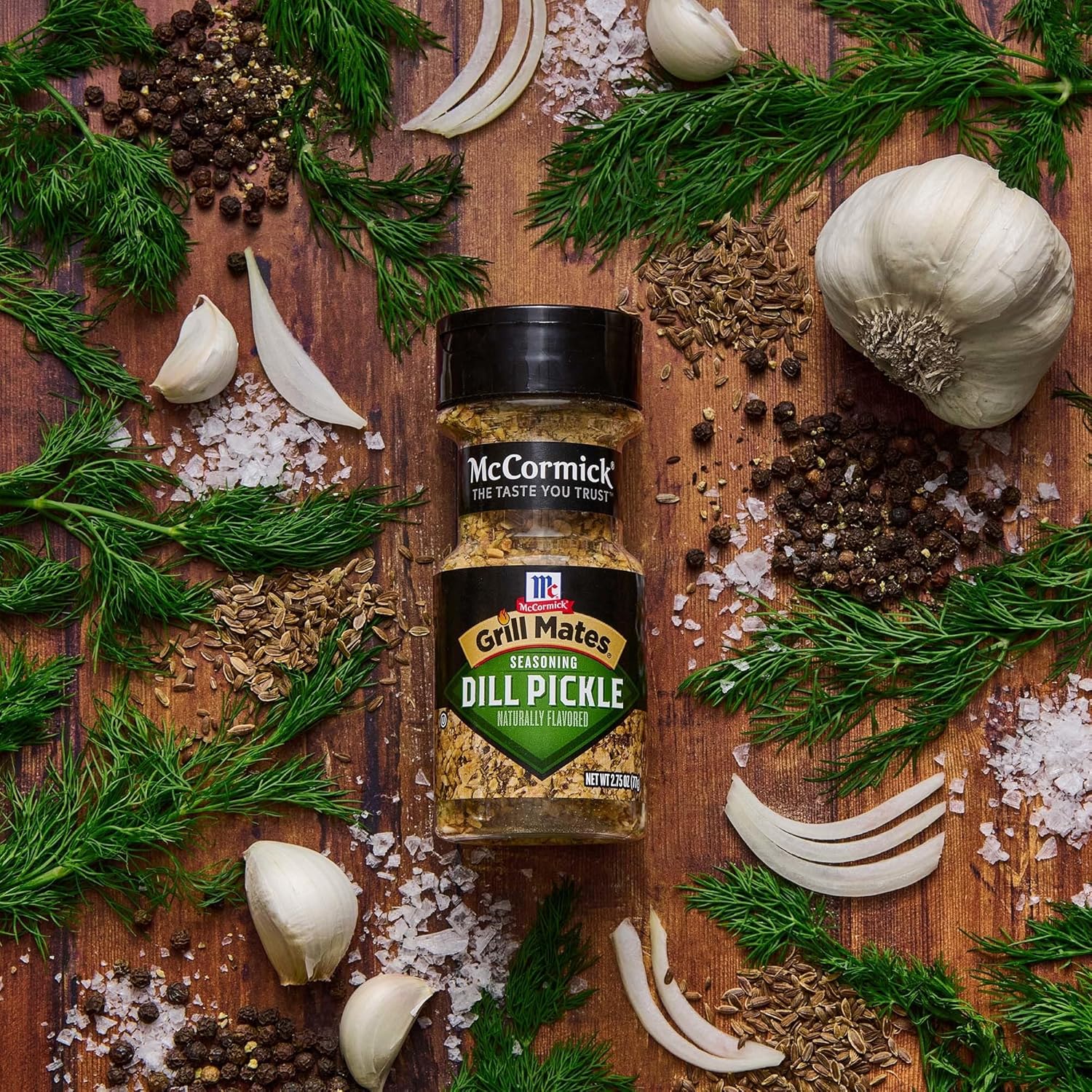 McCormick Grill Mates Dill Pickle Seasoning, 2.75 oz – Thoughtful Birthday Gift for Mom Who Loves Pickle-Flavored Snacks