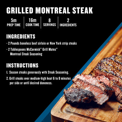 McCormick Grill Mates Montreal Steak Seasoning – One-Shake Weeknight Dinner Spice for Busy Home Cooks