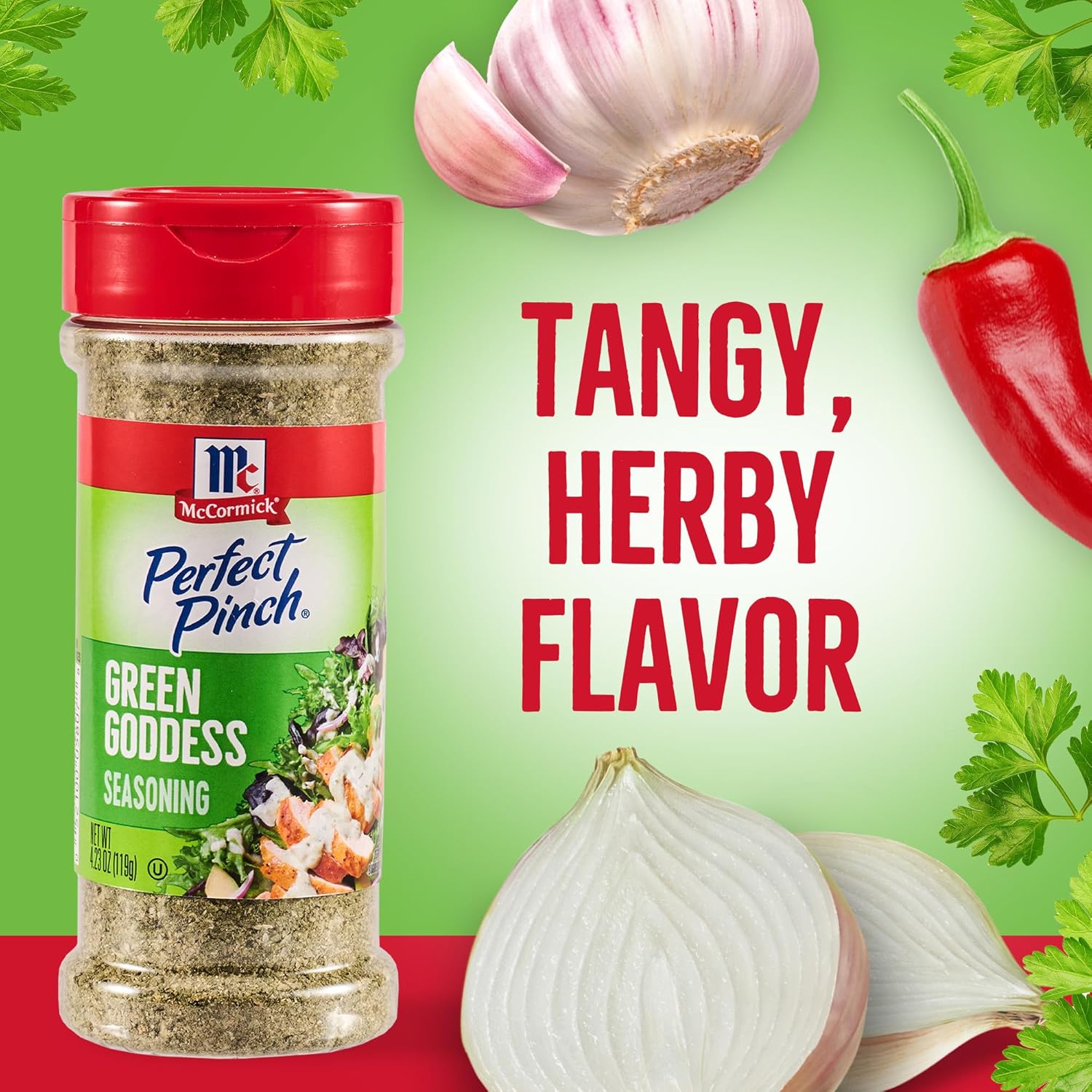 McCormick Perfect Pinch Green Goddess – Single-Bottle All-Purpose Seasoning for Clutter-Free Countertops
