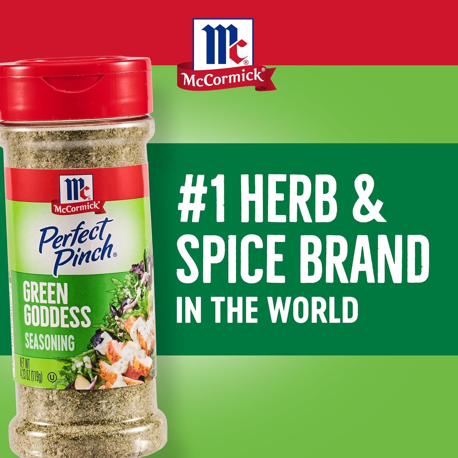 McCormick Perfect Pinch Green Goddess – Single-Bottle All-Purpose Seasoning for Clutter-Free Countertops