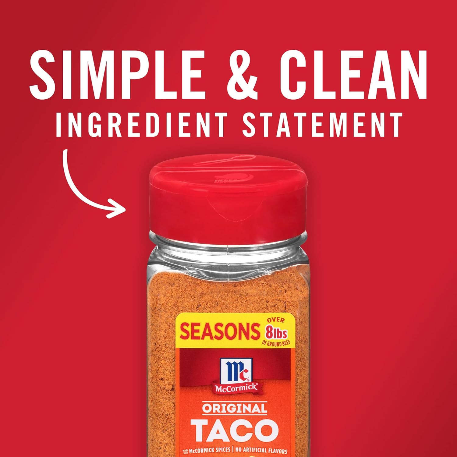 McCormick Taco Seasoning Mix – Clean-Label Pantry Staple, No MSG No Artificial Flavors for Mindful Meal Prep