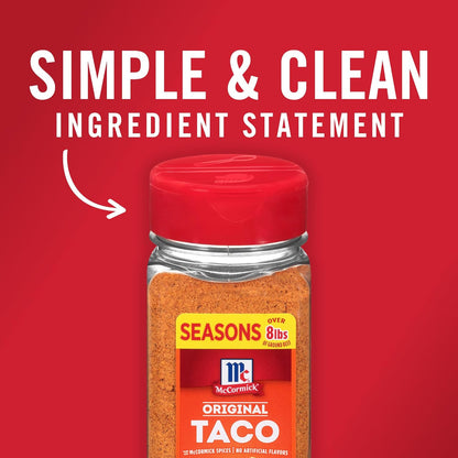 McCormick Taco Seasoning Mix – Clean-Label Pantry Staple, No MSG No Artificial Flavors for Mindful Meal Prep