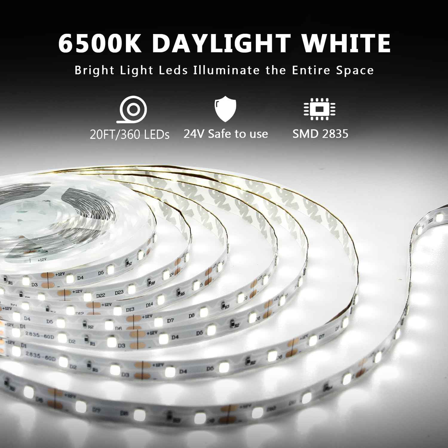 dalattin LED Strip Lights – Cool to Touch 24V Tape Light Safe for Kids and Pets, Dimmable