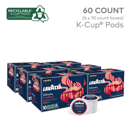Lavazza Dolcevita Classico K-Cup Pods – Italian Coffee Gift Basket for Mom on Her Birthday