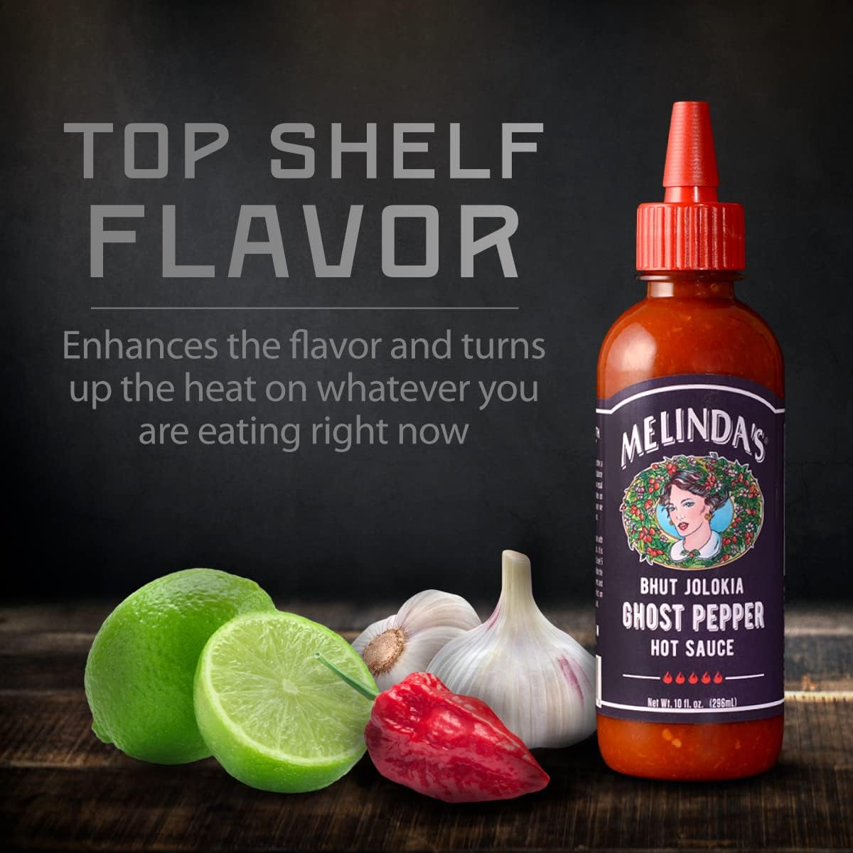 Melinda's Ghost Pepper Hot Sauce - Premium Gourmet Condiment for Elevated Home Dining, Crafted with Bhut Jolokia and Habanero, 10oz