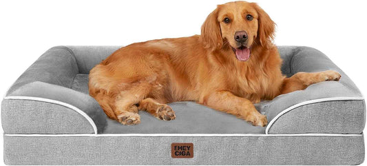 EHEYCIGA Furniture-Style Dog Sofa – Modern Bolster Bed for Living Room, 19 Colors to Match Home Decor
