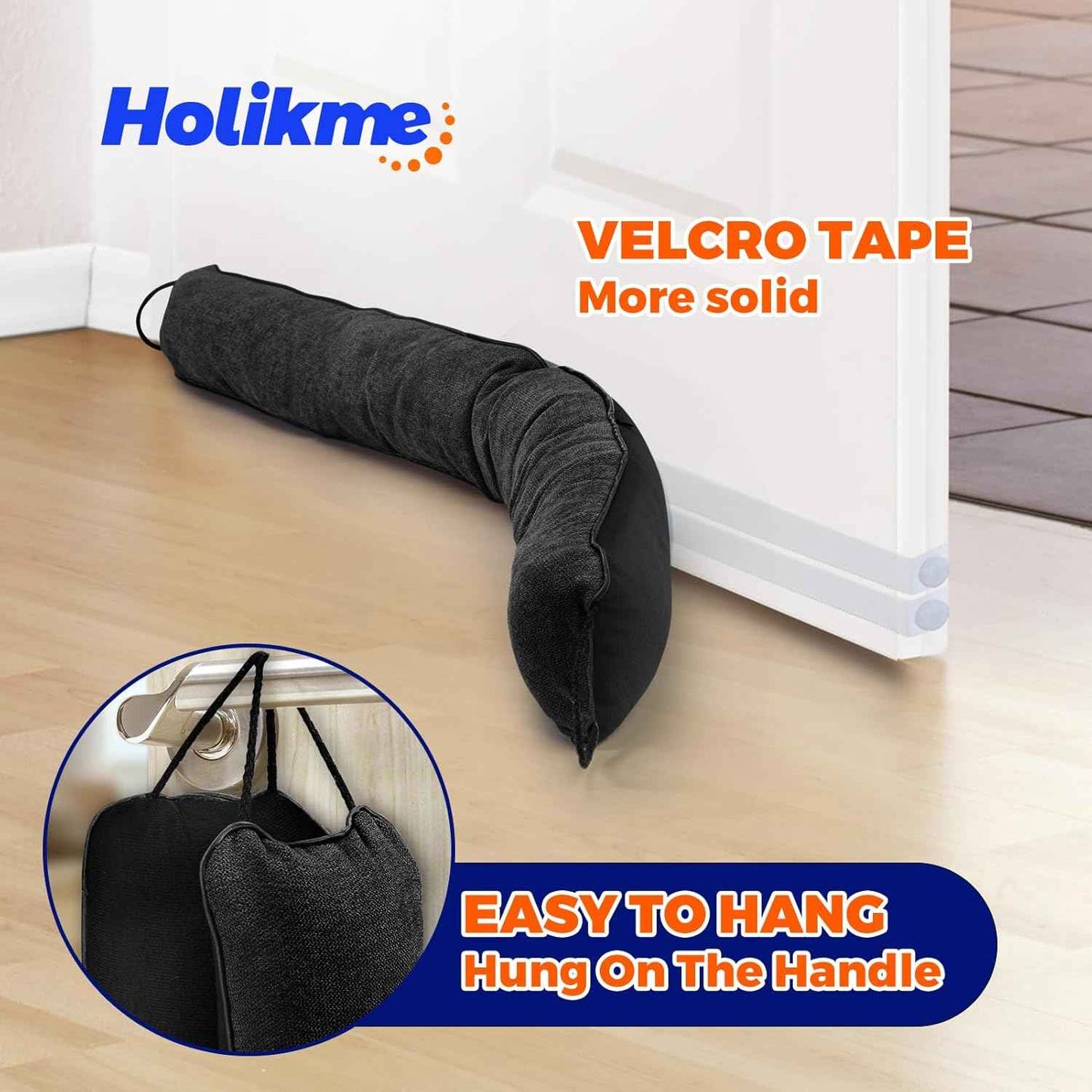Holikme Door Draft Stopper 36 inch – Flameless-Style Door Bottom Seal for Kid and Pet Safety, No Sharp Tacks or Glass Beads