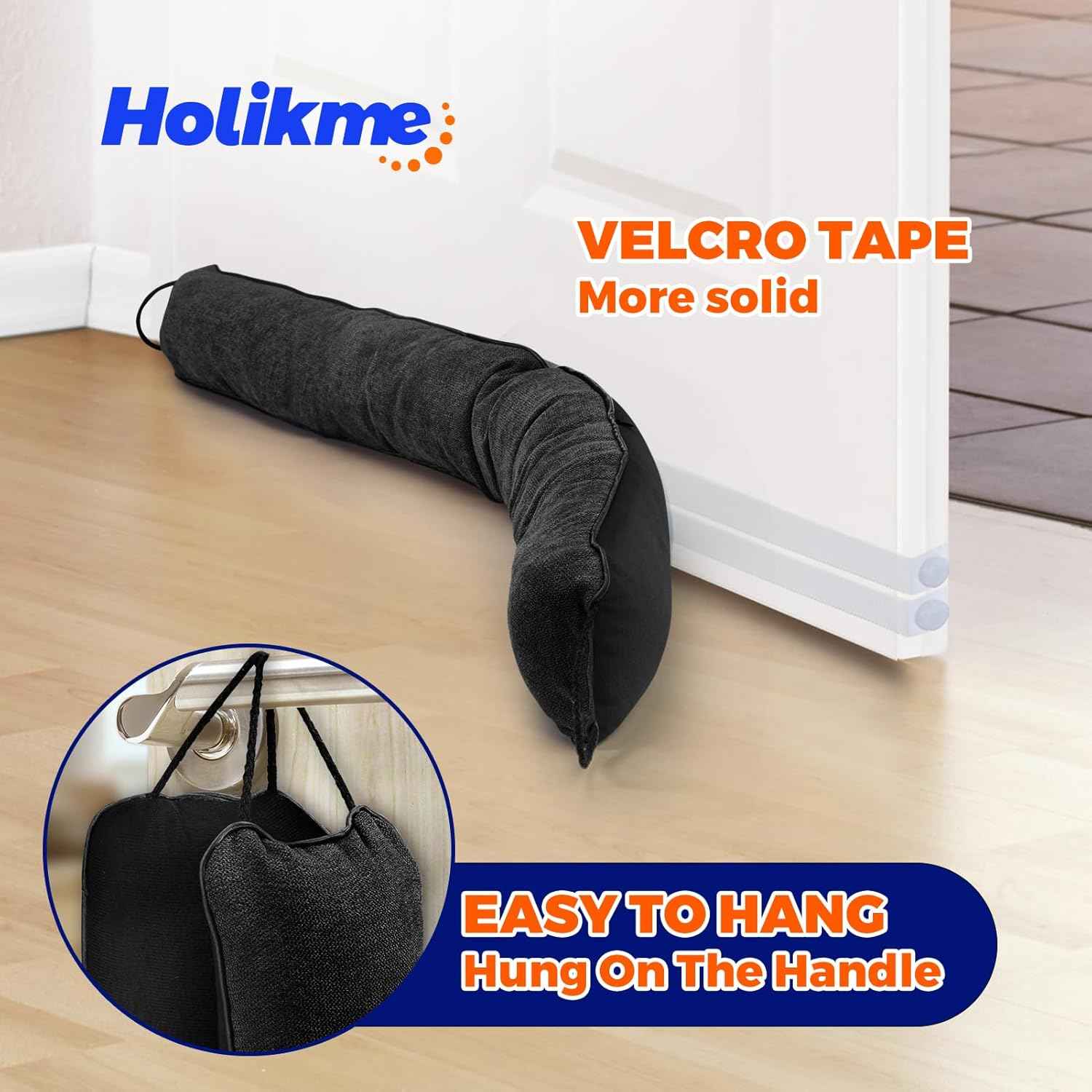 Holikme Door Draft Stopper 36 inch – Flameless-Style Door Bottom Seal for Kid and Pet Safety, No Sharp Tacks or Glass Beads