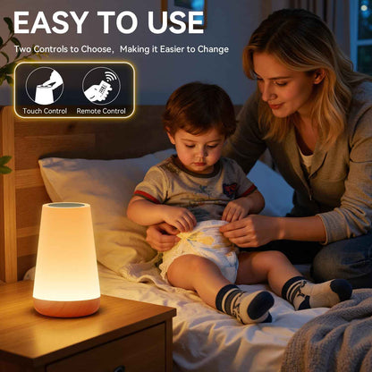 Auxmir Toddler Night Light – Rechargeable Cordless Baby Lamp with Dimmable Glow and 360° Touch Control for Nursery and Playroom