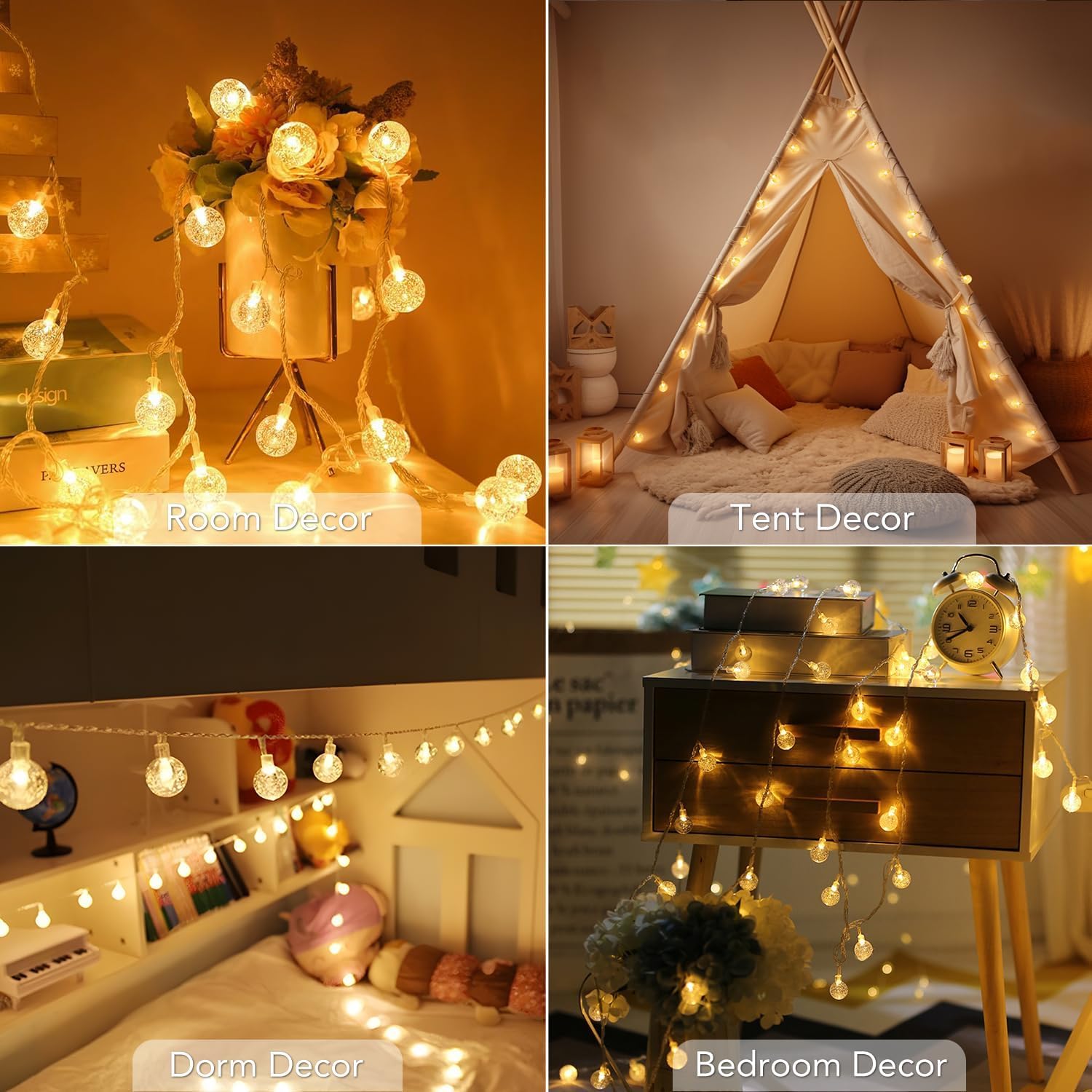 Metaku Globe Fairy Lights Battery Operated with Remote Timer Thoughtful Birthday Gift for Her Mom and Best Friend Home Decor 33ft Warm White