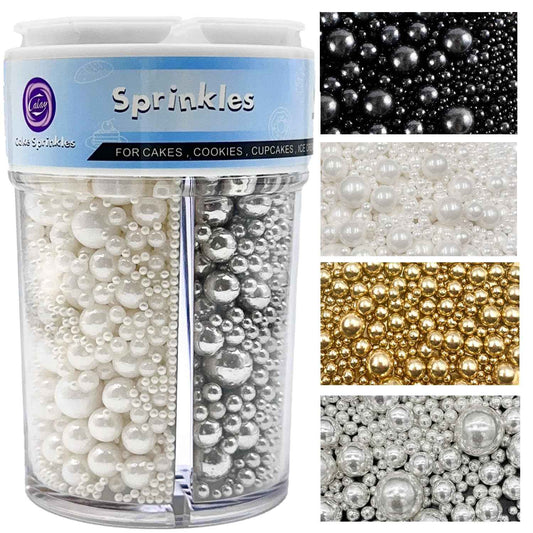 SUGAR BAY Premium Metallic Pearl Sprinkle Set – High-End Dessert Finishing for Professional Patisserie and Upscale Home Kitchens